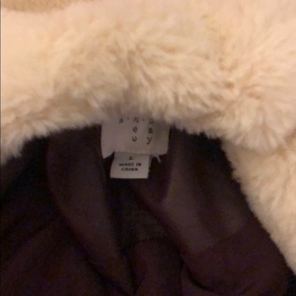 winter faux leather jacket, with button on muff - Picture 2 of 3